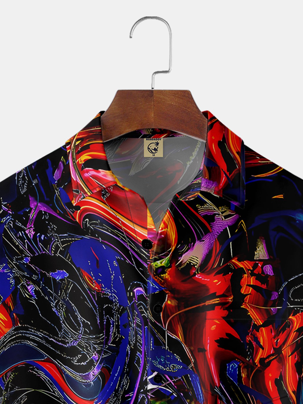 Hardaddy Moisture-wicking Abstract Geometric Chest Pocket Casual Shirt