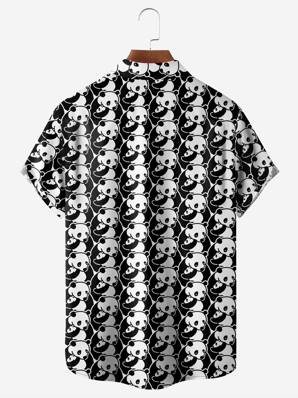 Moisture-Wicking Panda Print Chest Pocket Shirt