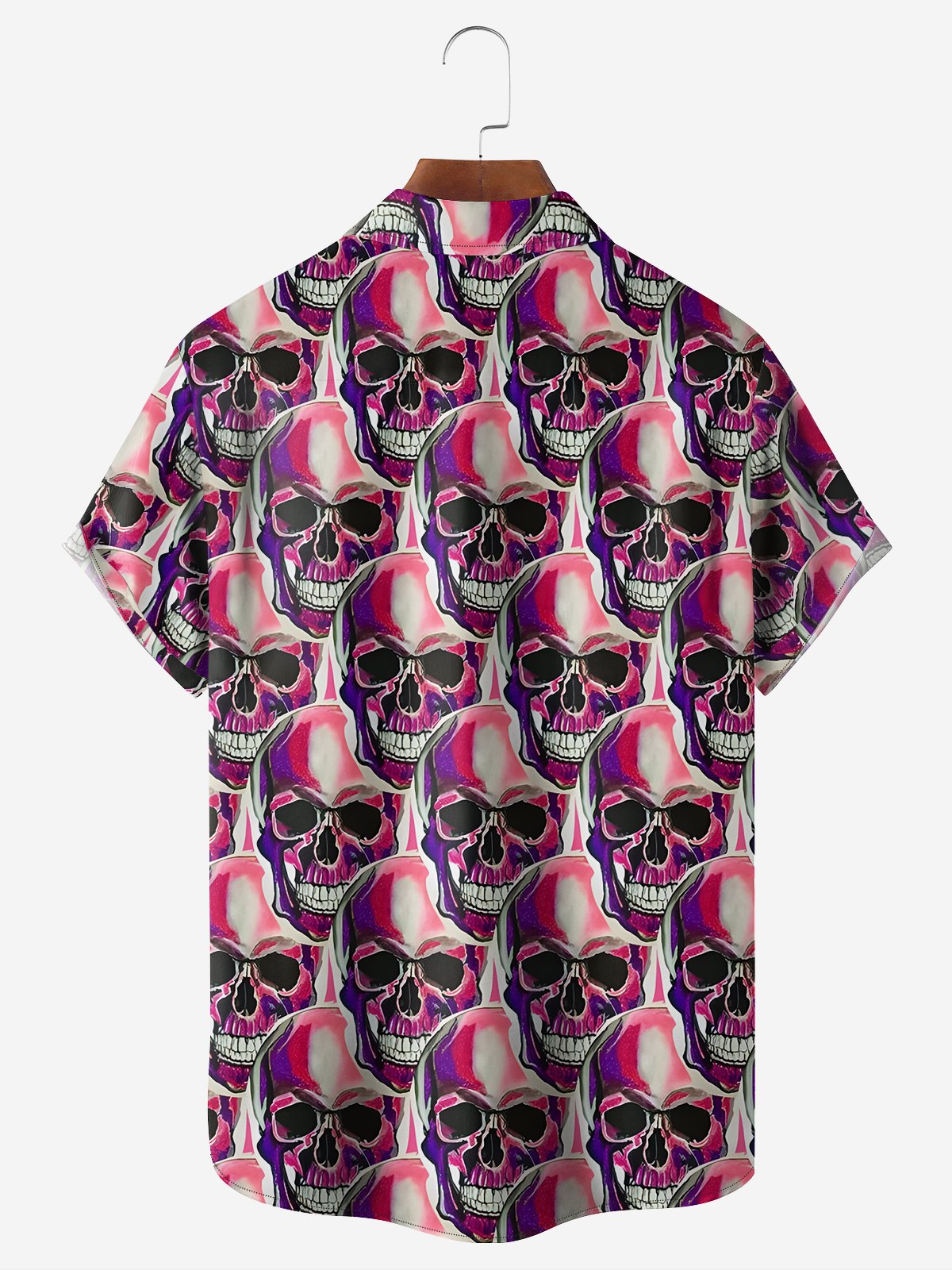 Moisture-wicking Skulls Chest Pocket Hawaiian Shirt