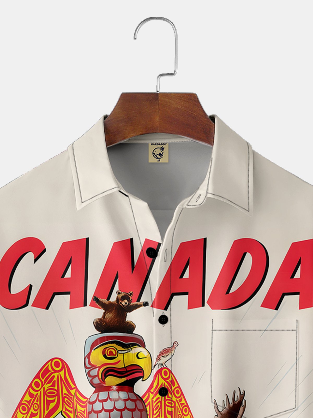 Moisture-wicking Canada Day Chest Pocket Hawaiian Shirt