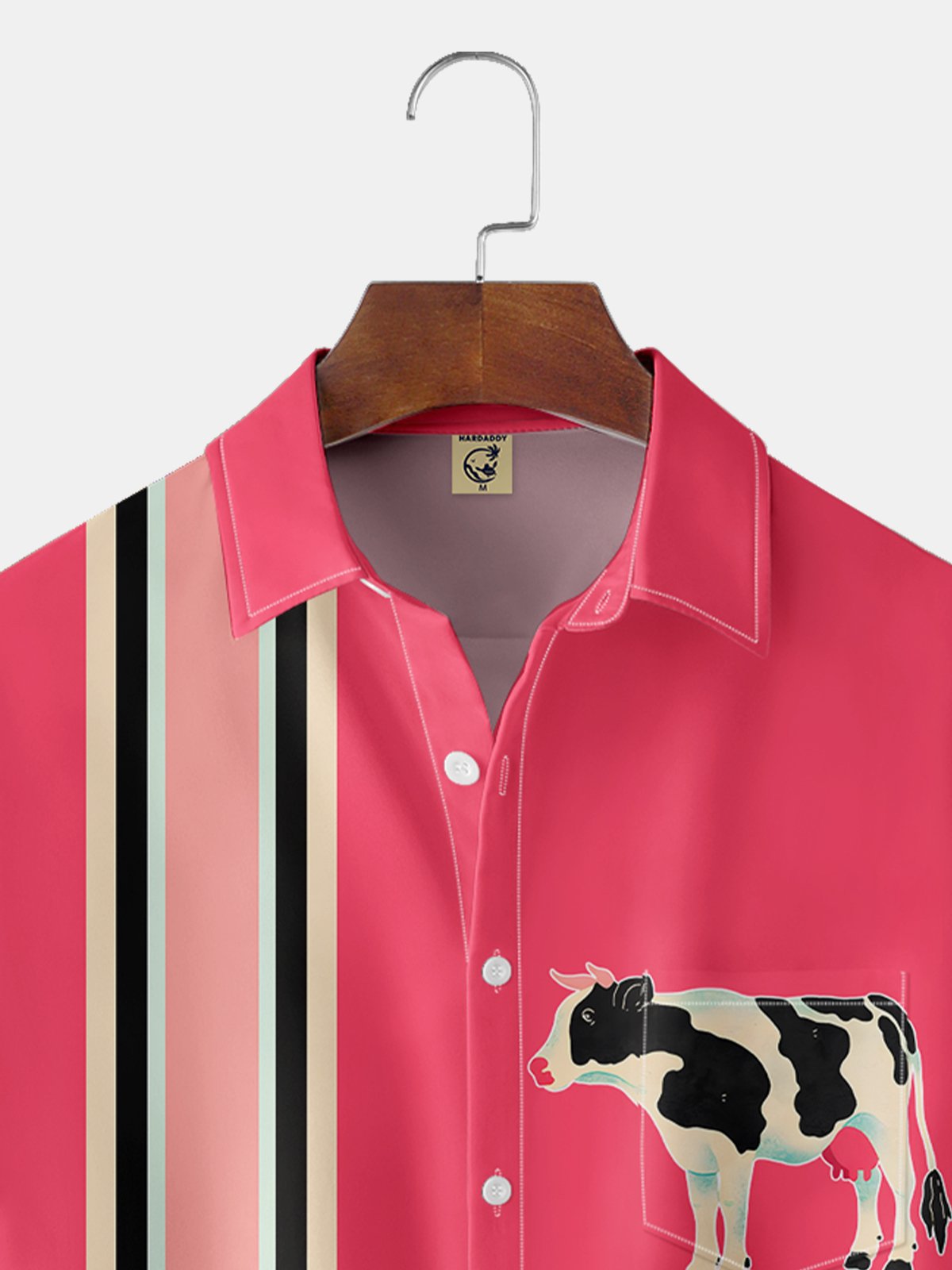 Moisture-wicking geometric cow bowling shirt By Andreea Dumuta