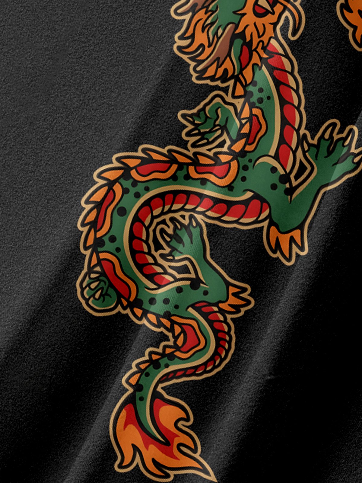 Moisture-Wicking Tropical Dragon Print Shirt