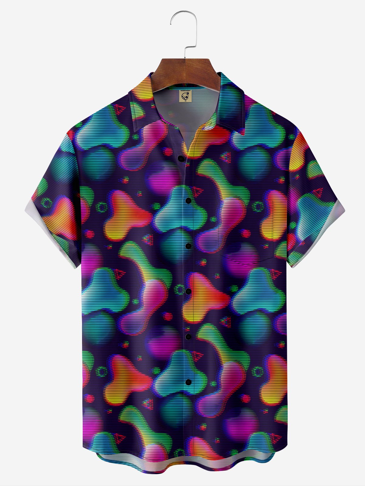 Moisture-Wicking Abstract Geometric Print Shirt