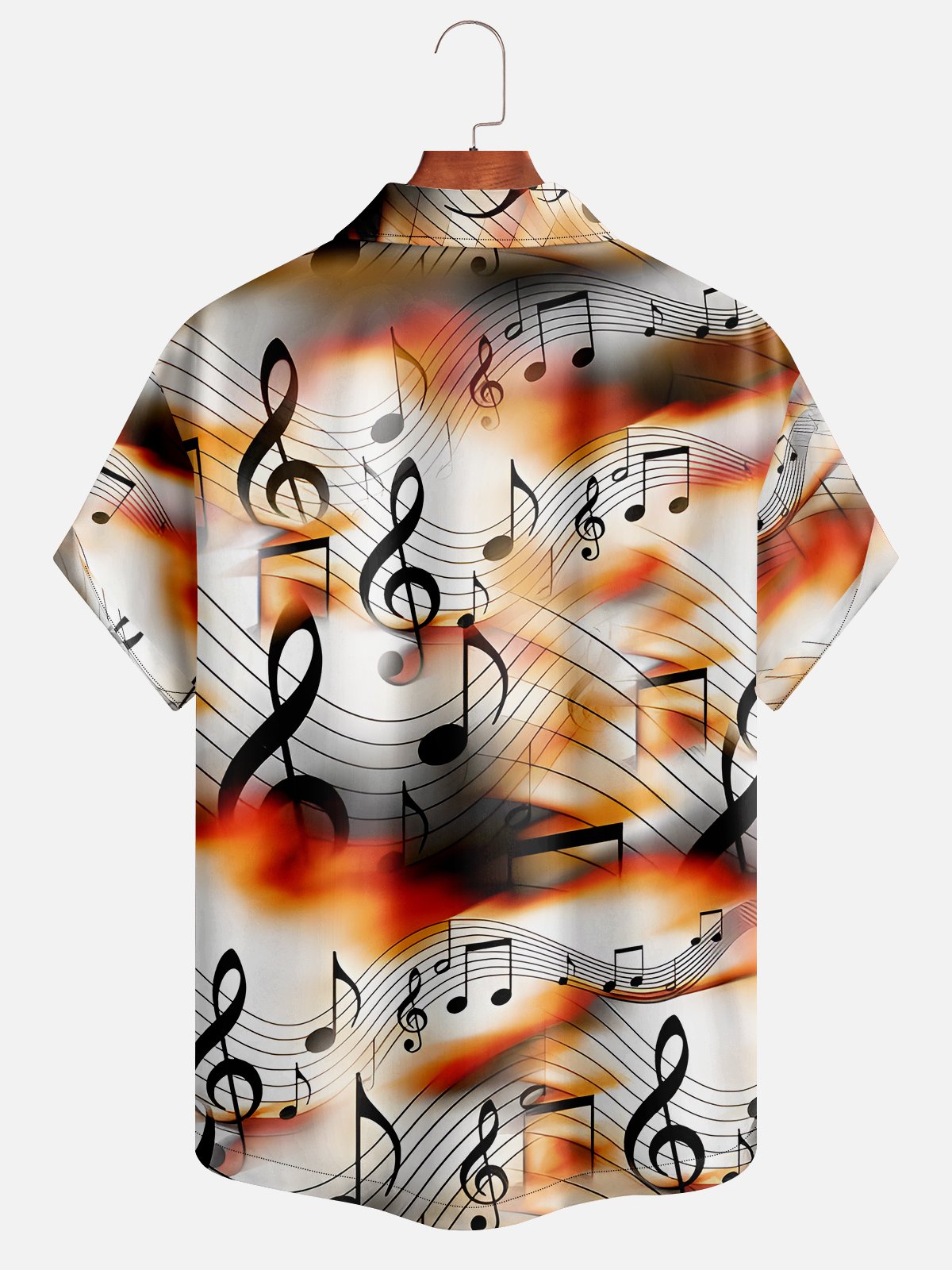 Moisture-wicking Music Notes Hawaiian Shirt