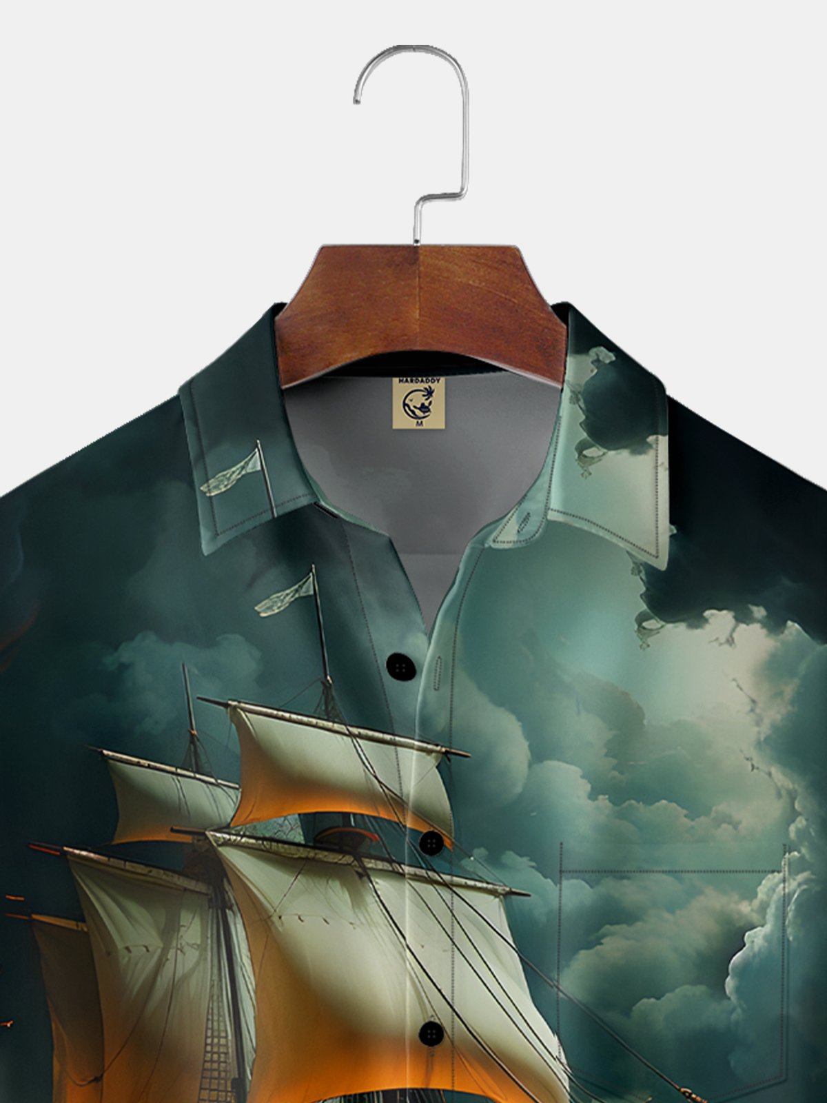 Moisture-wicking Breathable Sailboat Chest Pocket Hawaiian Shirt