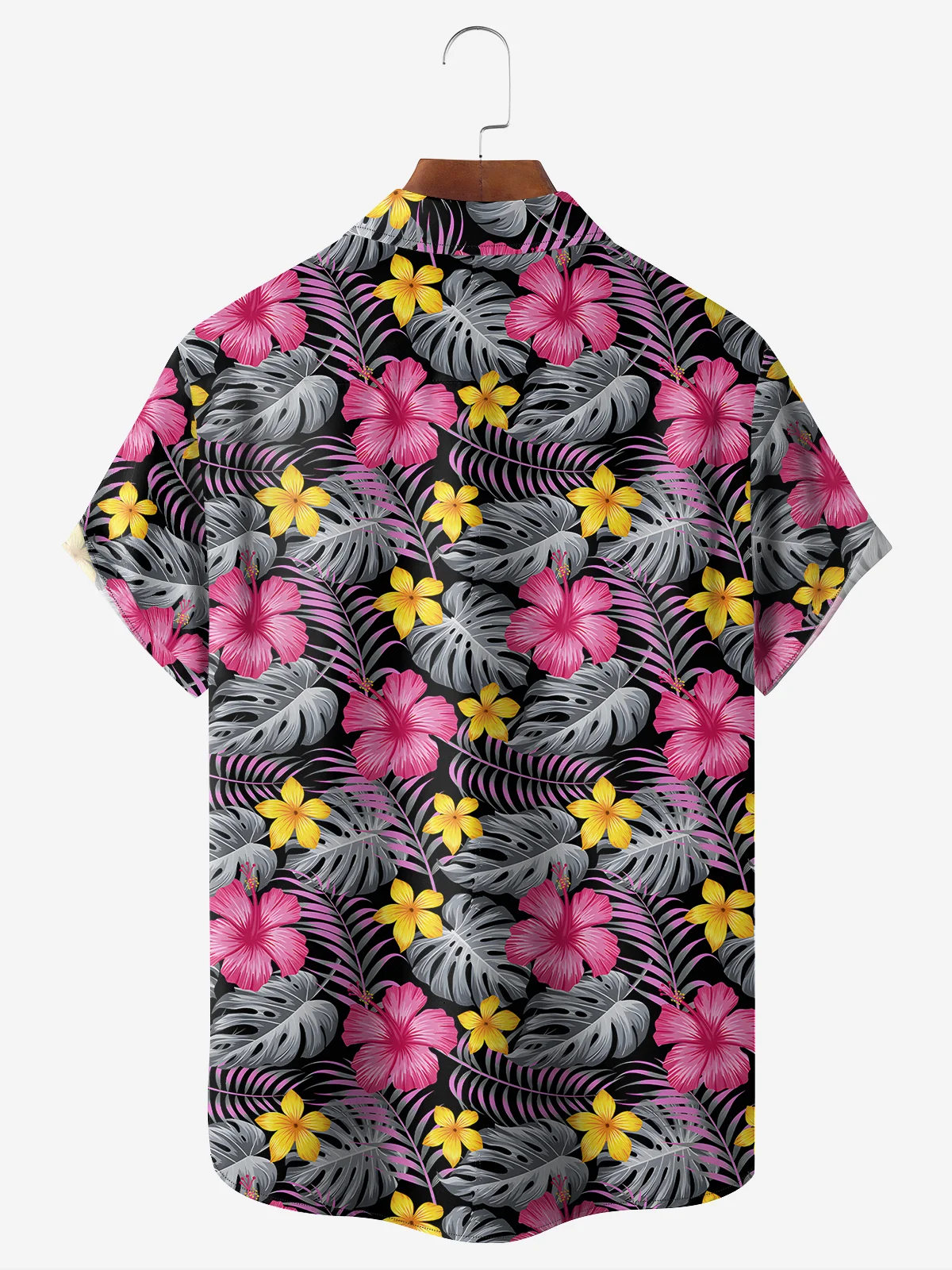 Moisture-Wicking Tropical Floral Print Shirt