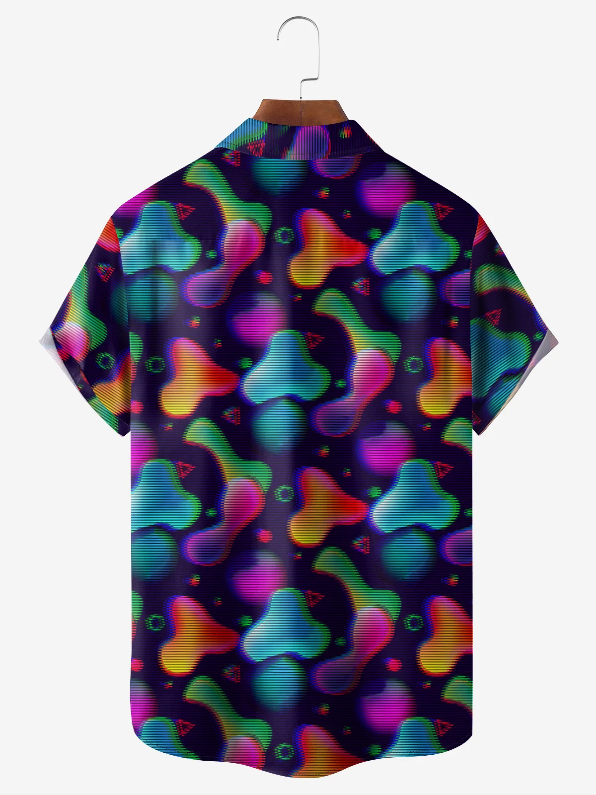 Moisture-Wicking Abstract Geometric Print Shirt