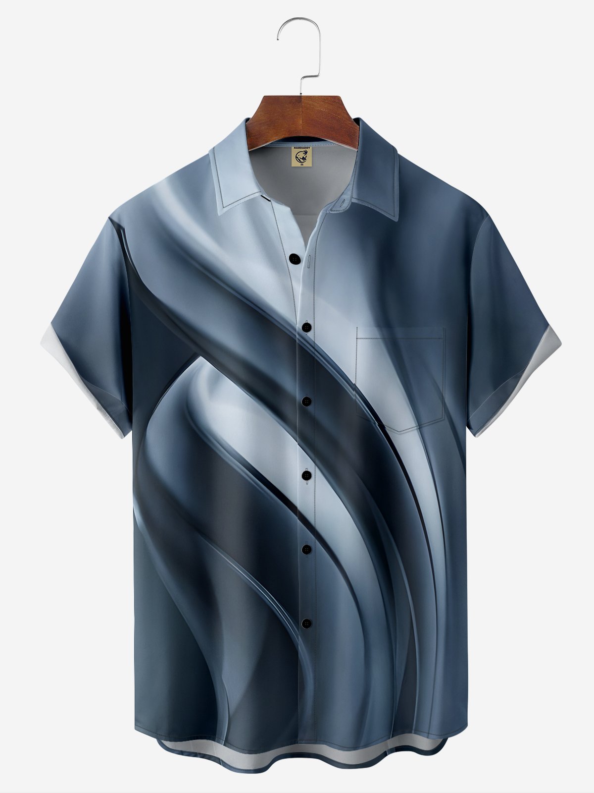 Moisture-wicking Abstract Pattern Chest Pocket Casual Shirt