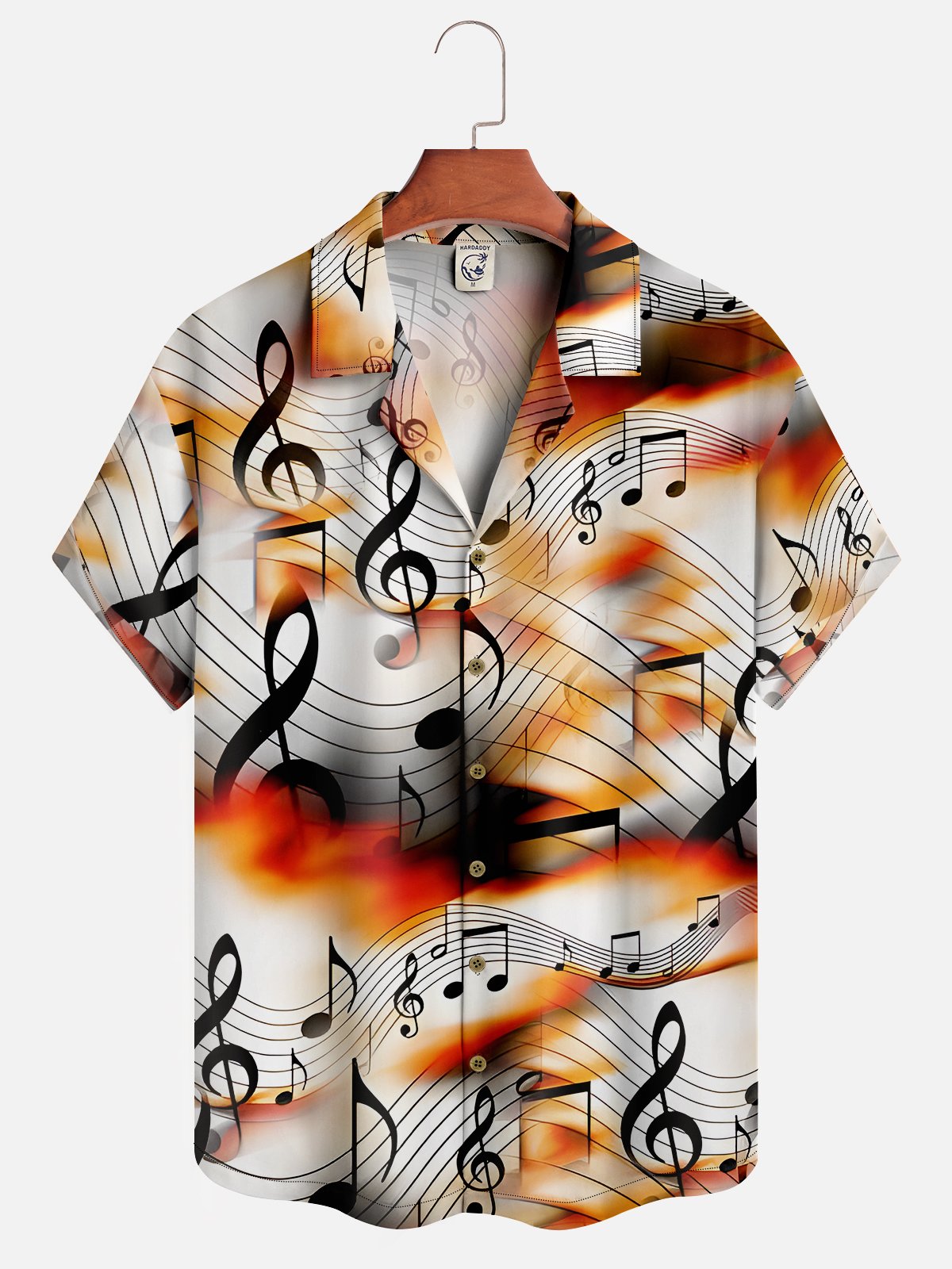 Hardaddy Moisture-wicking Music Notes Hawaiian Shirt