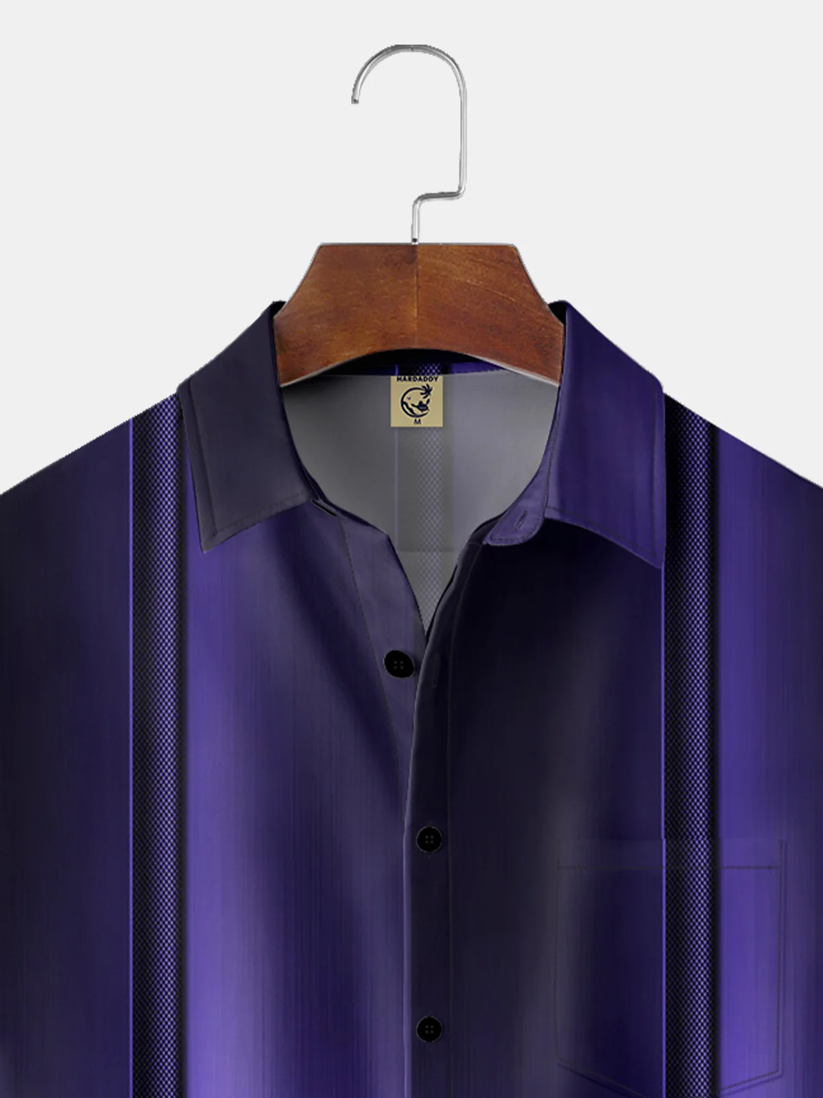 Moisture-wicking Breathable Ombre Chest Pocket Bowling Shirt