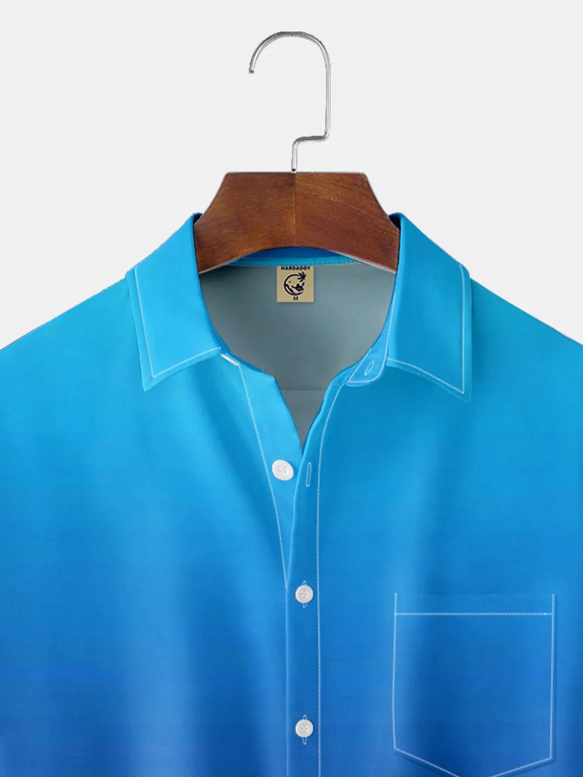Moisture-wicking Breathable Ombre Chest Pocket Casual Shirt