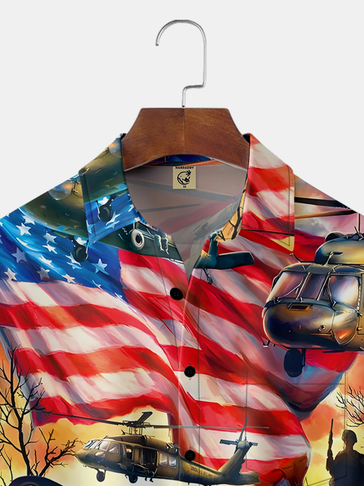 Breathable Memorial Day Chest Pocket Casual Shirt