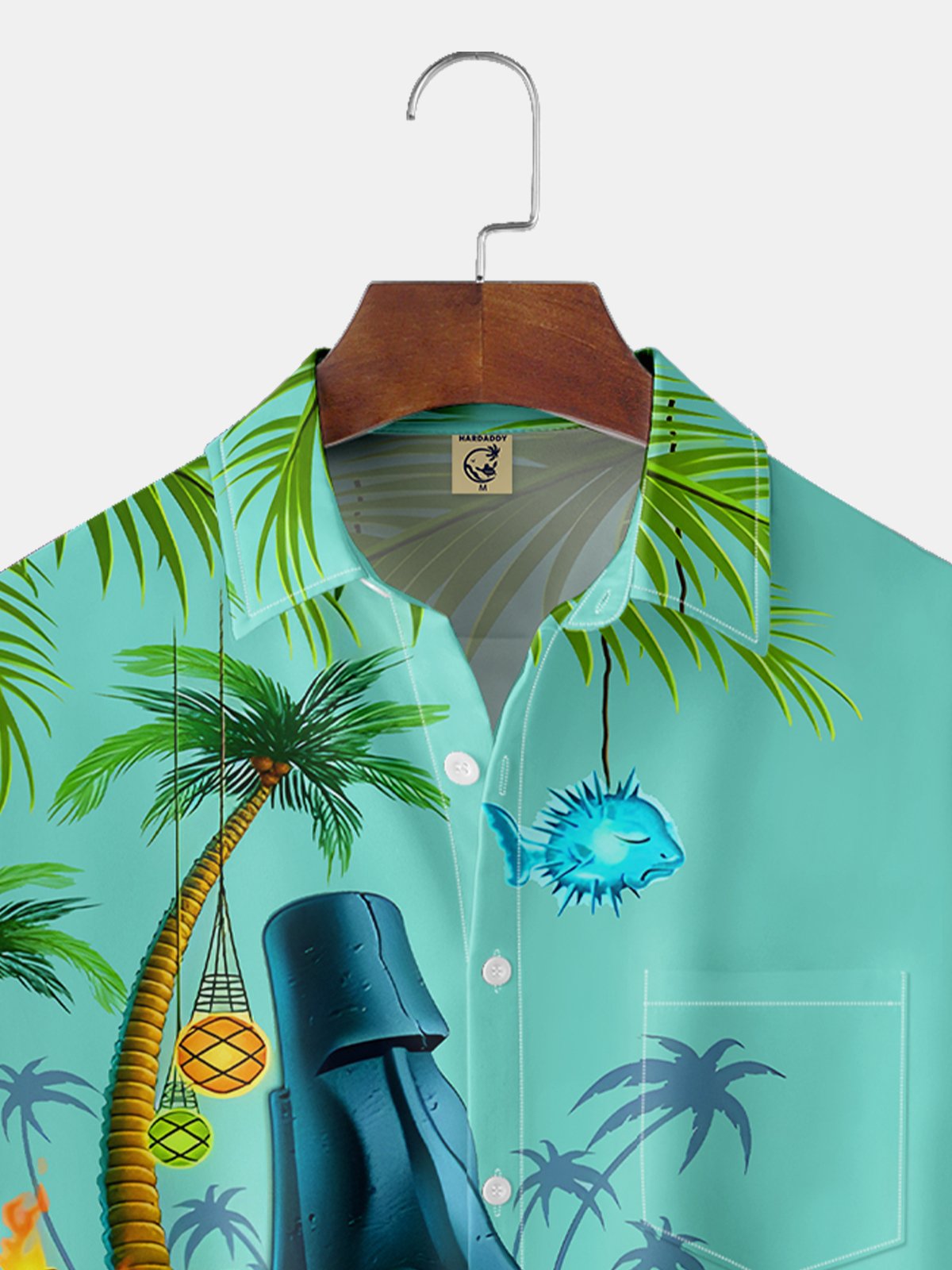 Breathable Wicking Tiki Chest Pocket Hawaiian Shirt