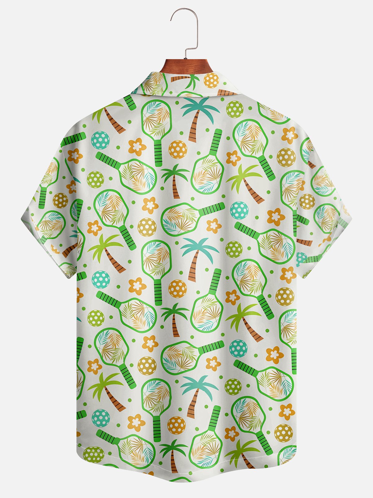 Moisture-wicking Tropical Racquet Short Sleeve Aloha Shirt