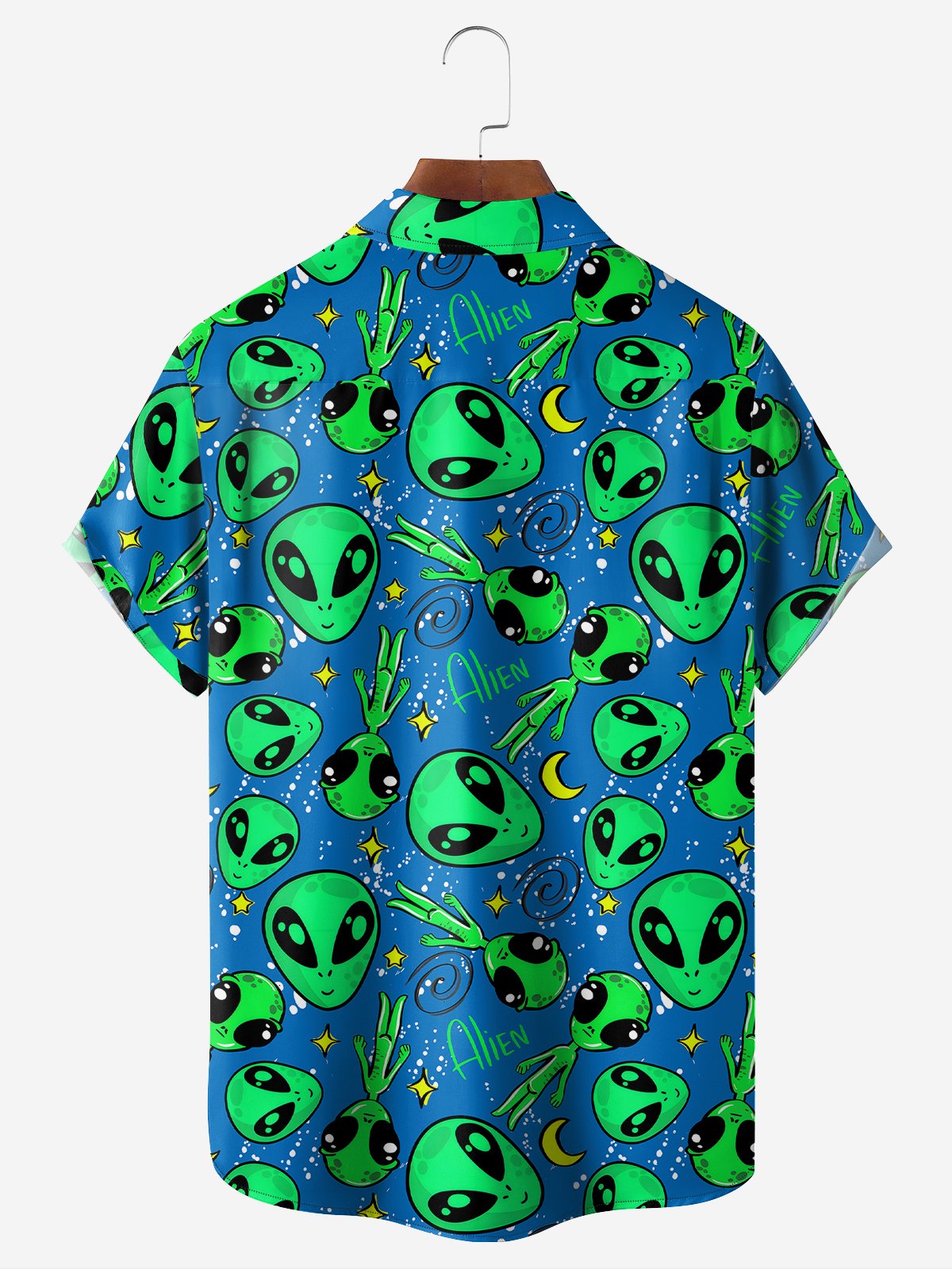 Moisture-wicking Alien Chest Pocket Hawaiian Shirt