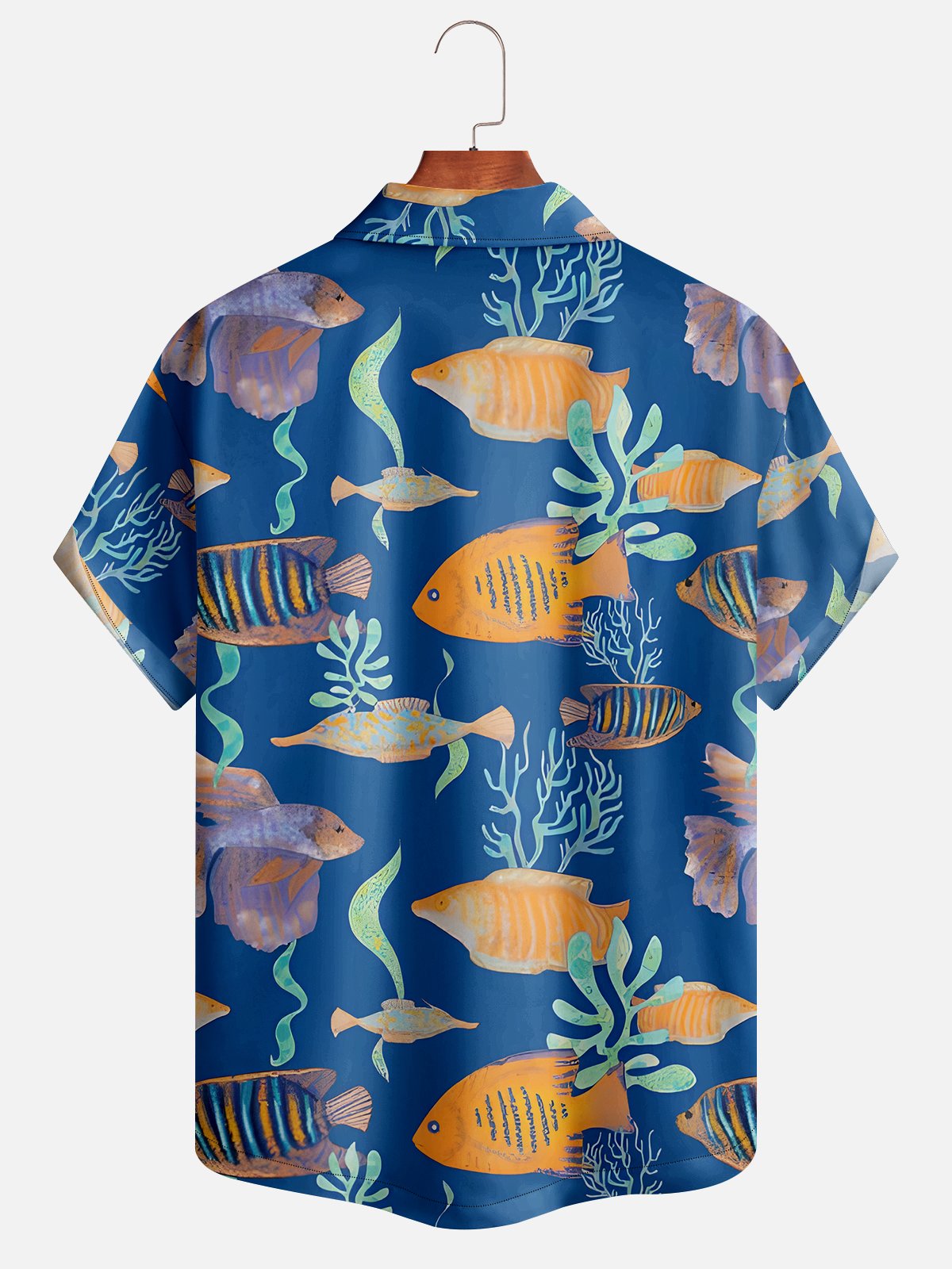Moisture-wicking Marine Life Hawaiian Shirt