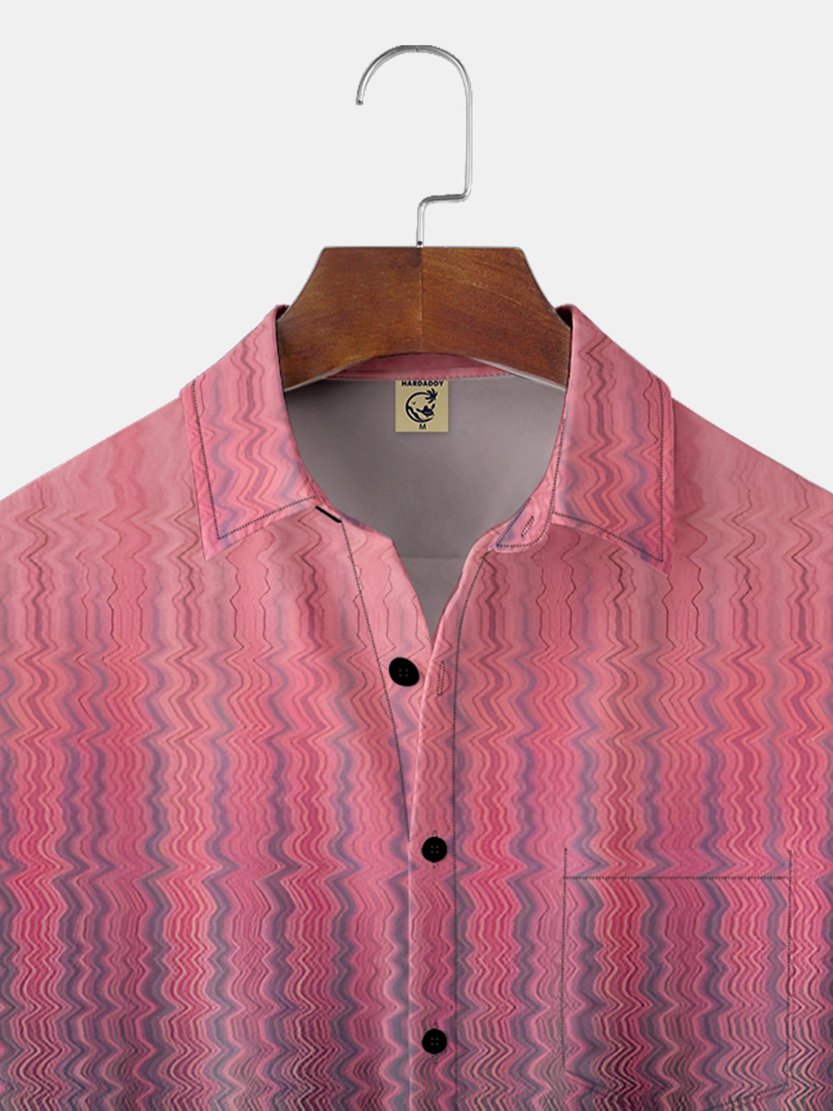 Moisture-wicking Geometric Concealed Chest Pocket Casual Shirt