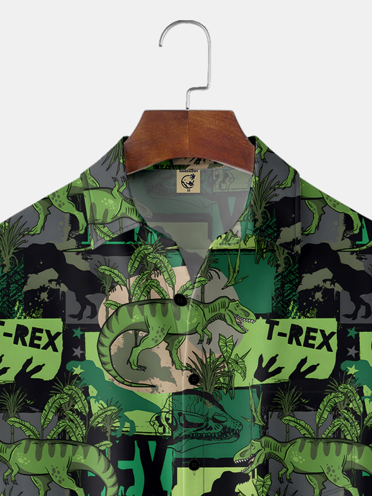 Moisture-Wicking Tropical Dinosaur Resort Print Shirt