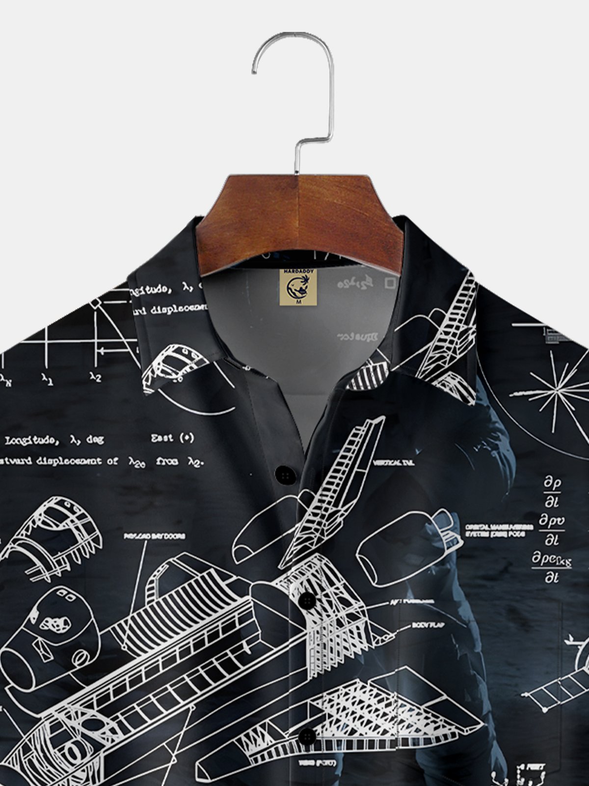 Moisture-wicking Space Vehicle Chest Pocket Casual Shirt