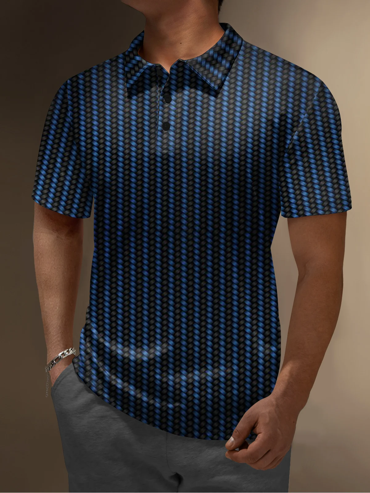 Hardaddy Moisture Wicking Golf Polo 3D Abstract Gradient Color Geometry