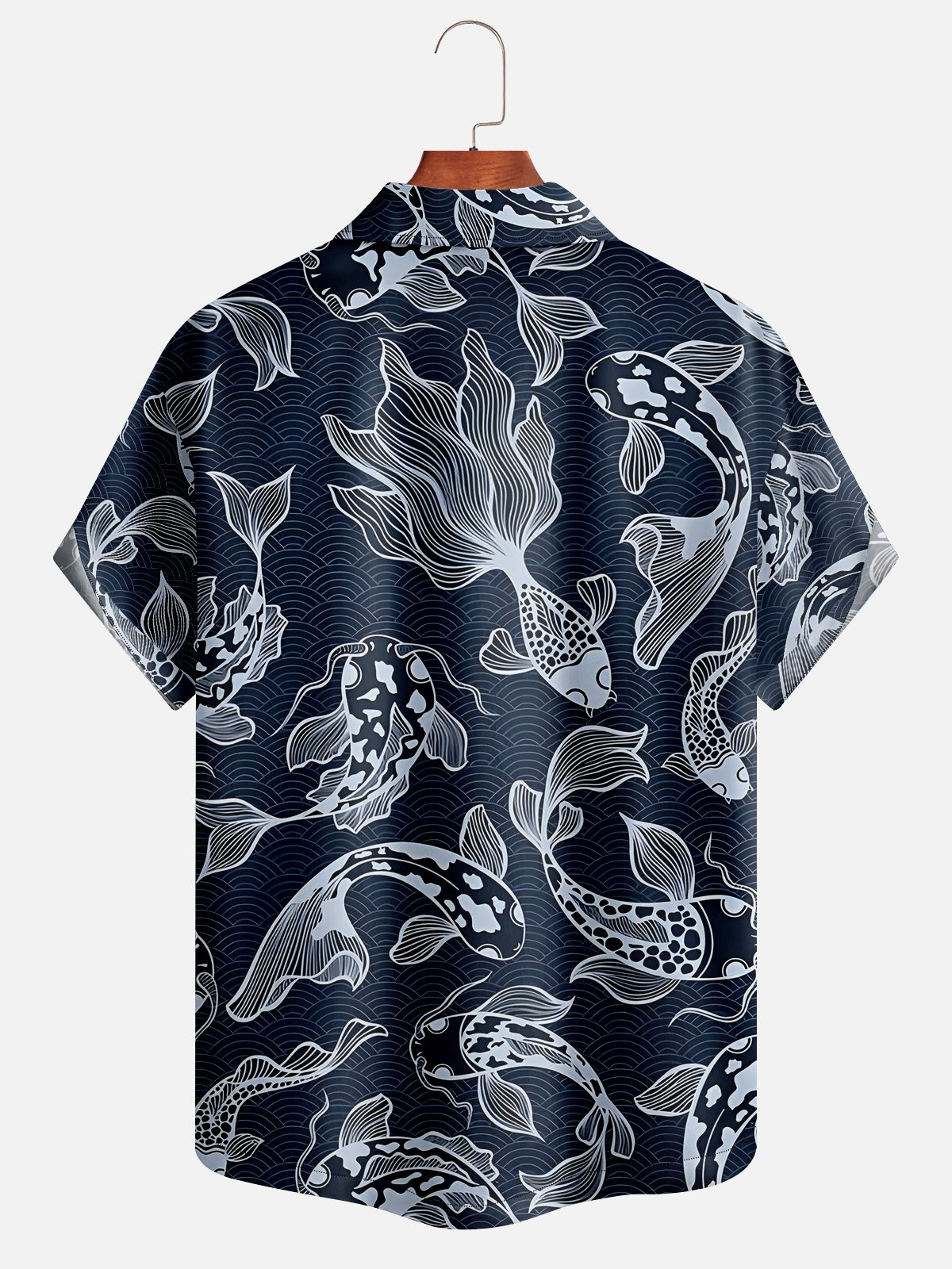 Moisture-wicking Ukiyo-e Fish Casual Shirt