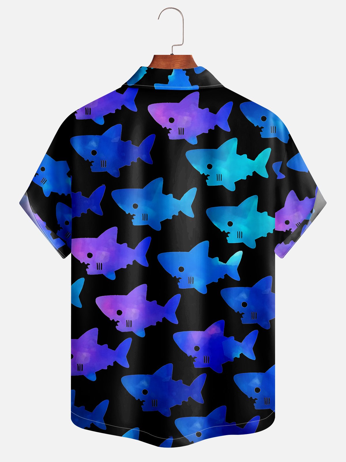 Moisture-wicking Ocean Shark Aloha Shirt