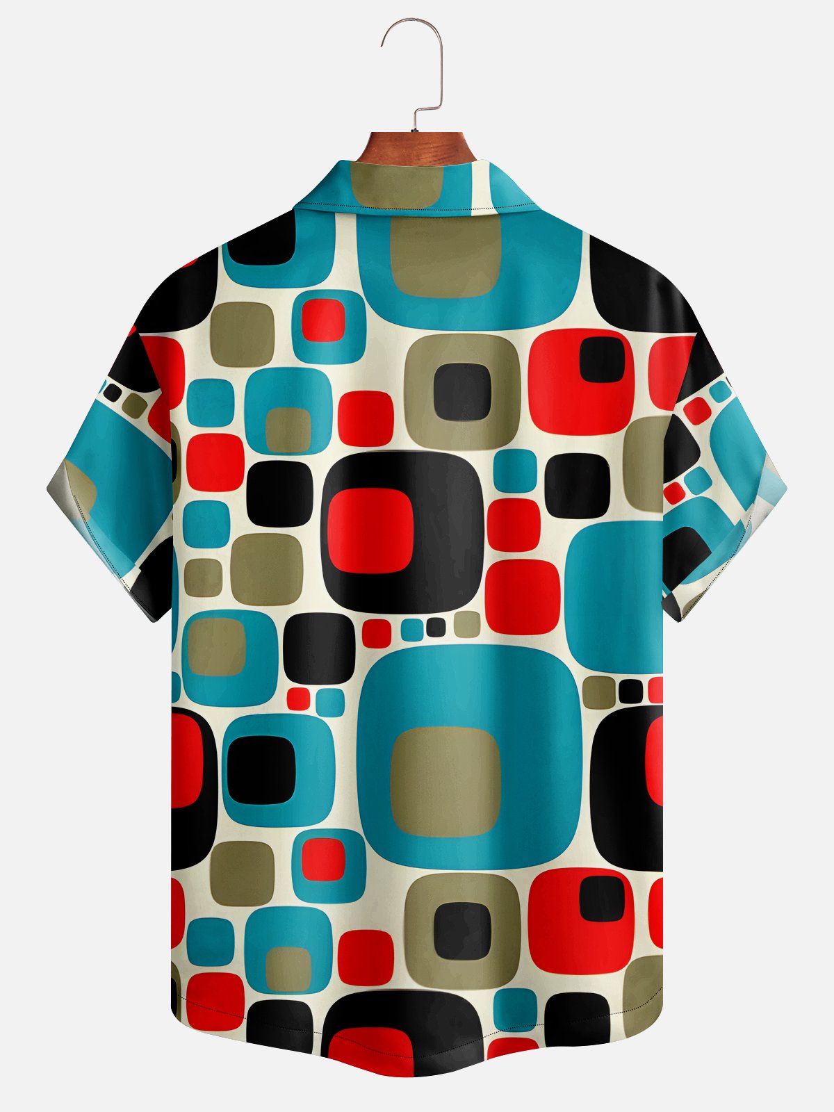 Moisture-wicking Geometric Color Block Casual Shirt