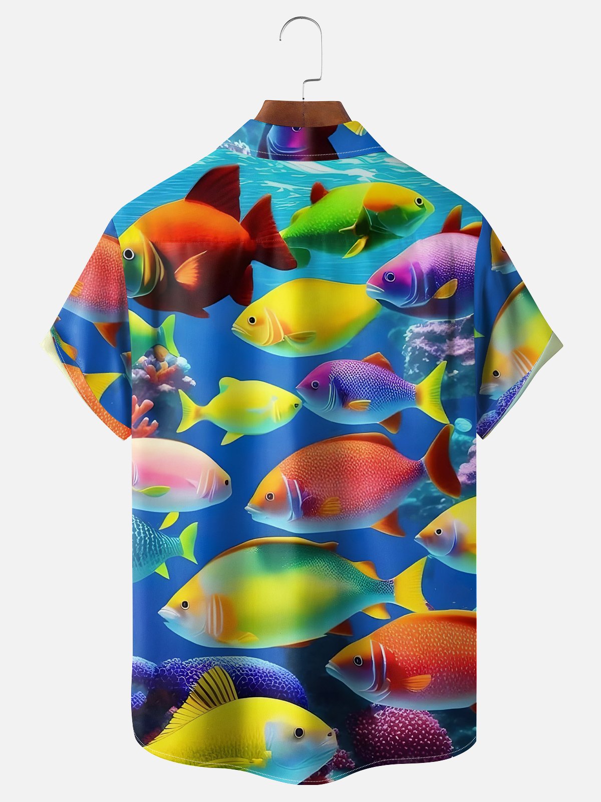 Moisture-wicking Ocean Fish Hawaiian Shirt