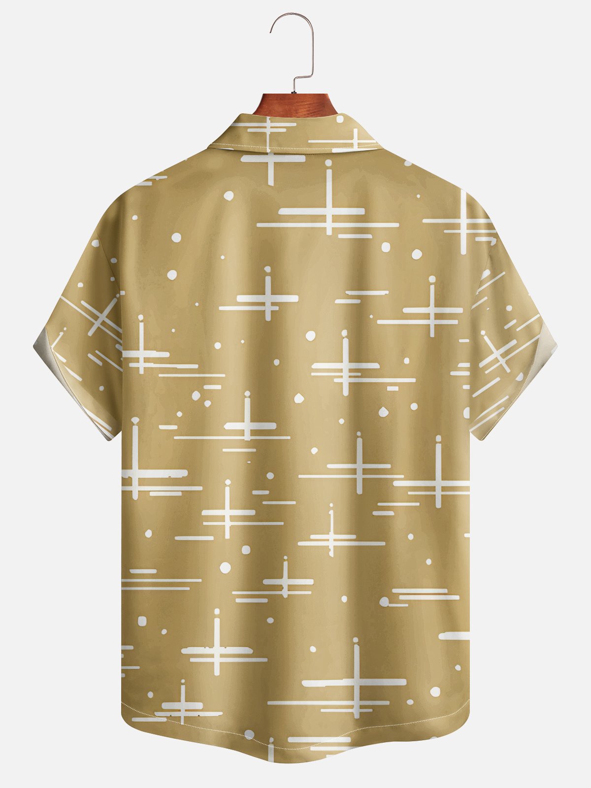 Moisture-wicking Geometric Line Casual Shirt