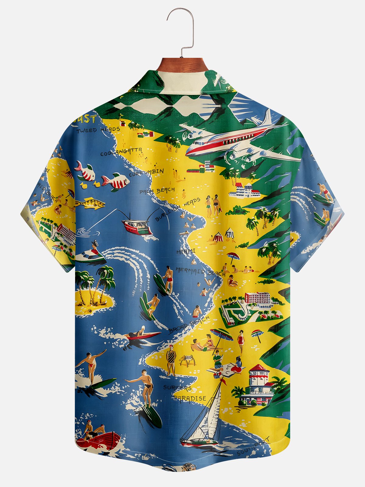 Moisture-wicking Beach Surf Short Sleeve Aloha Shirt