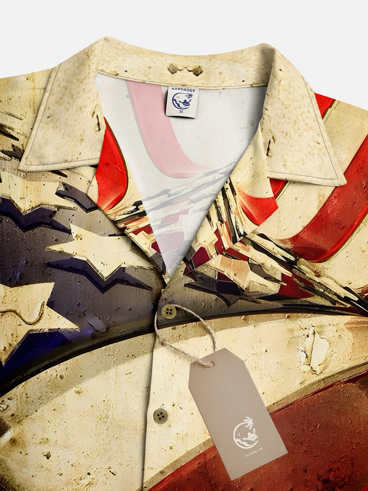 Moisture-wicking American Flag Short Sleeve Aloha Shirt