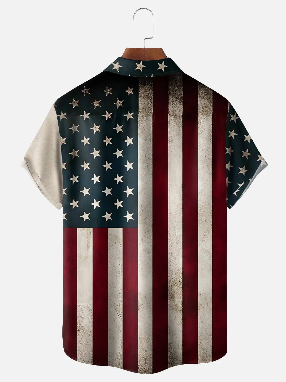 Hardaddy Moisture-wicking Memorial Day American Flag American Eagle Chest Pocket Casual Shirt