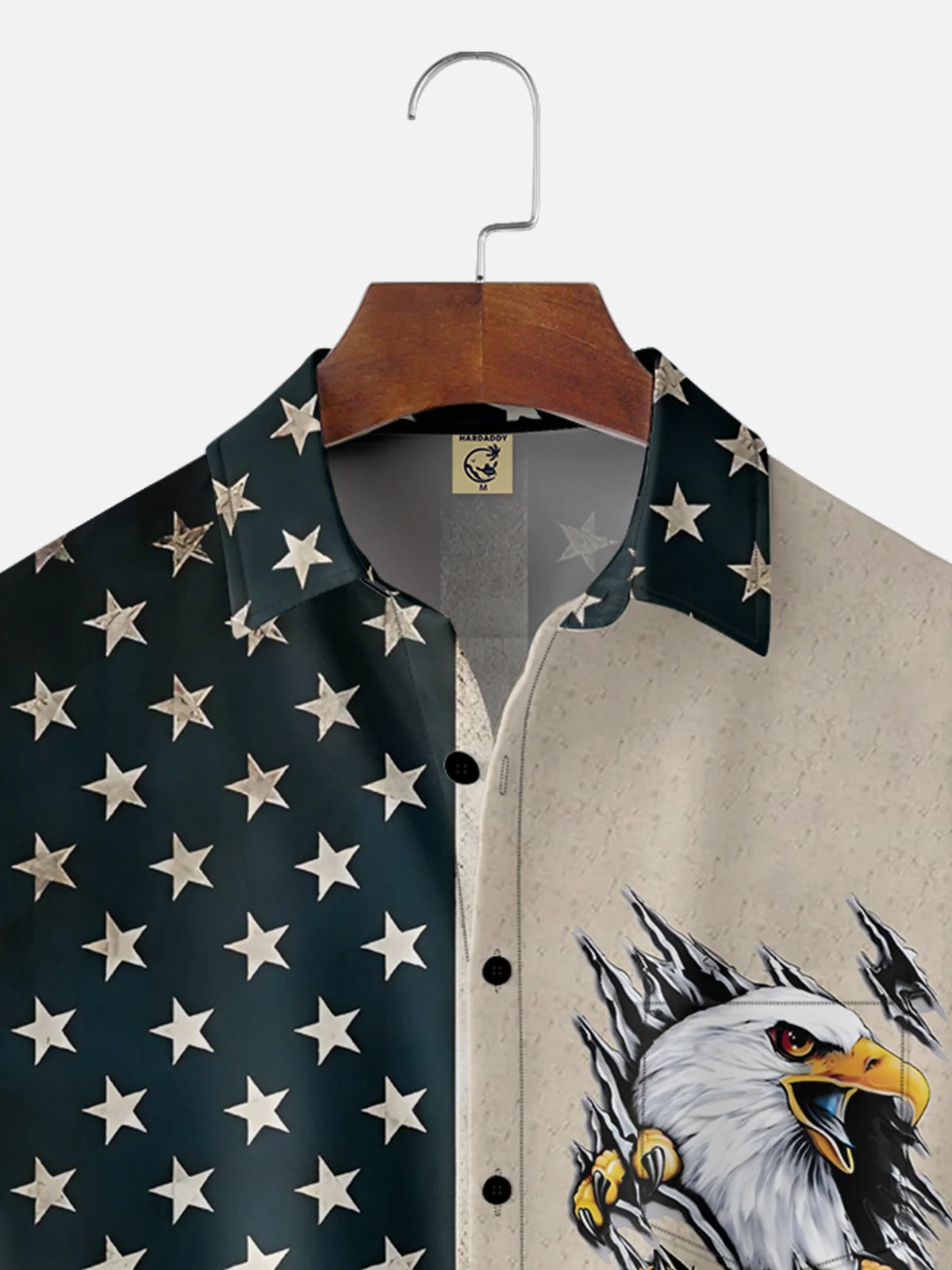 Moisture-wicking Memorial Day American Flag American Eagle Chest Pocket Casual Shirt