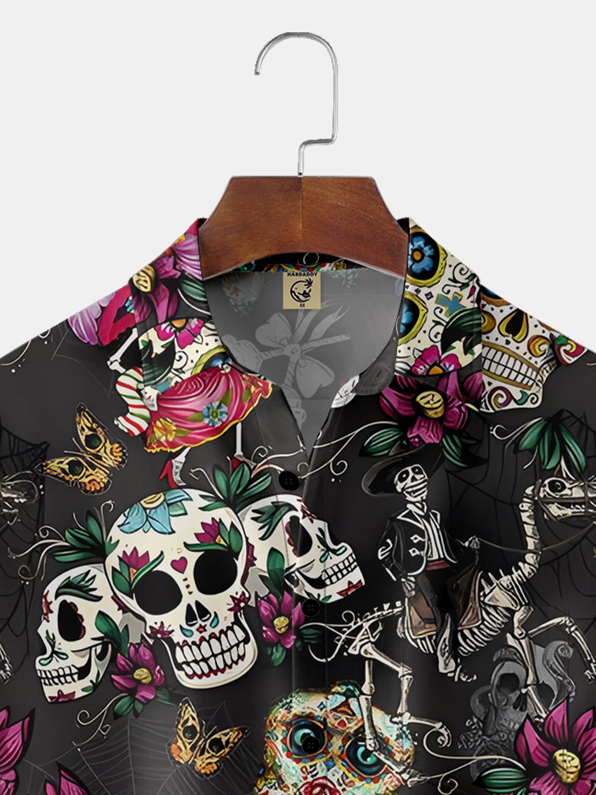 Hardaddy Moisture-wicking Cinco de Mayo Skull Chest Pocket Casual Shirt