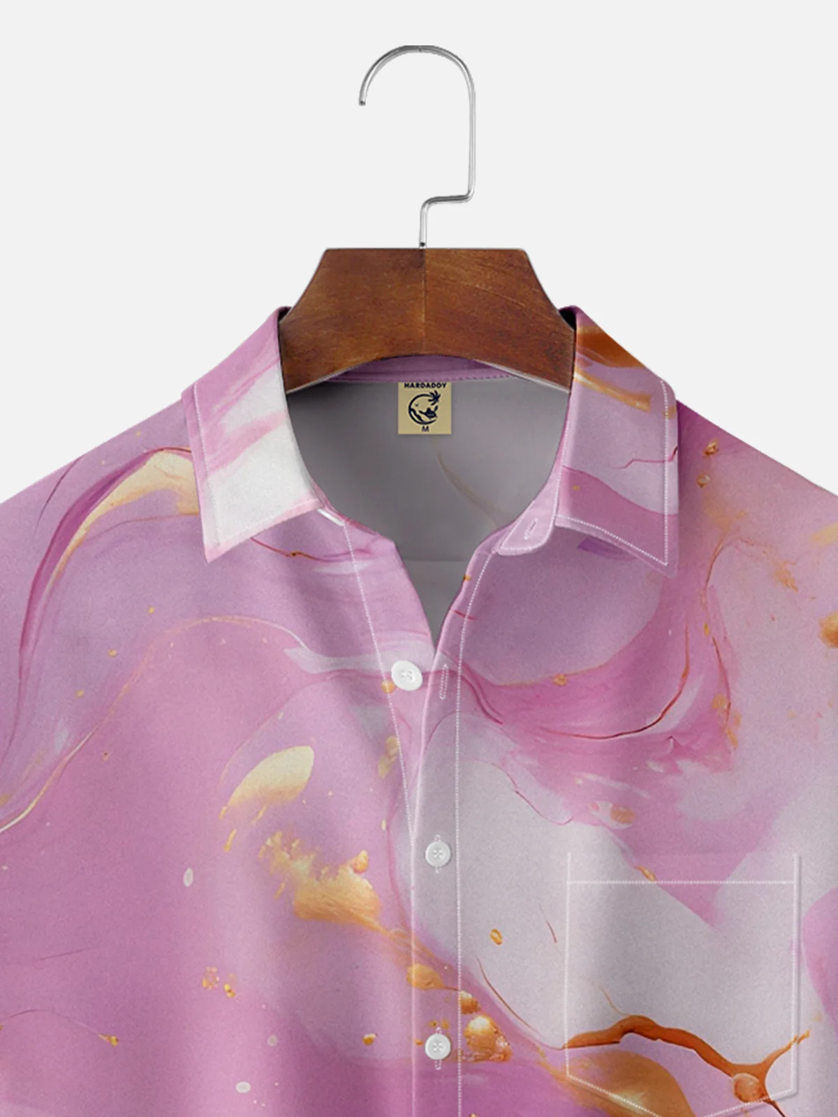 Moisture-wicking Gradient Abstract Geometric Chest Pocket Hawaii Shirt