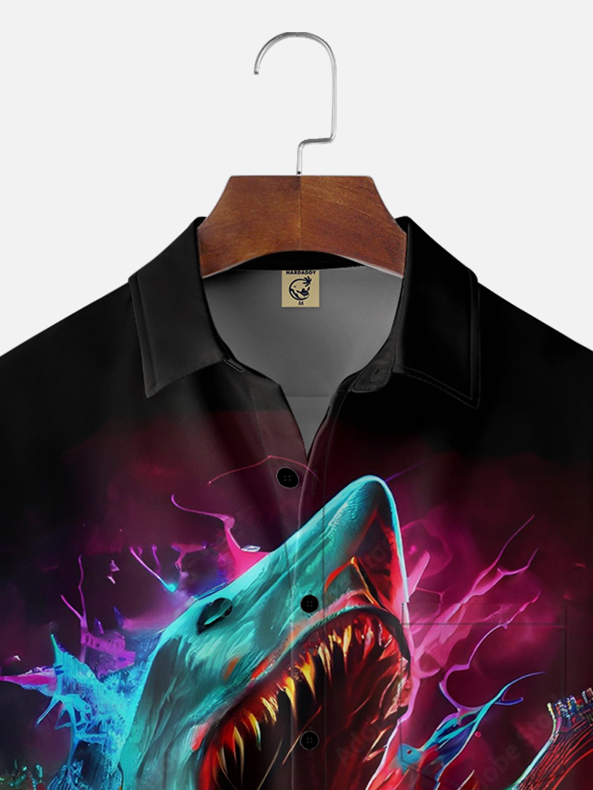 Moisture-Wicking Shark Rock Guitar Print Shirt