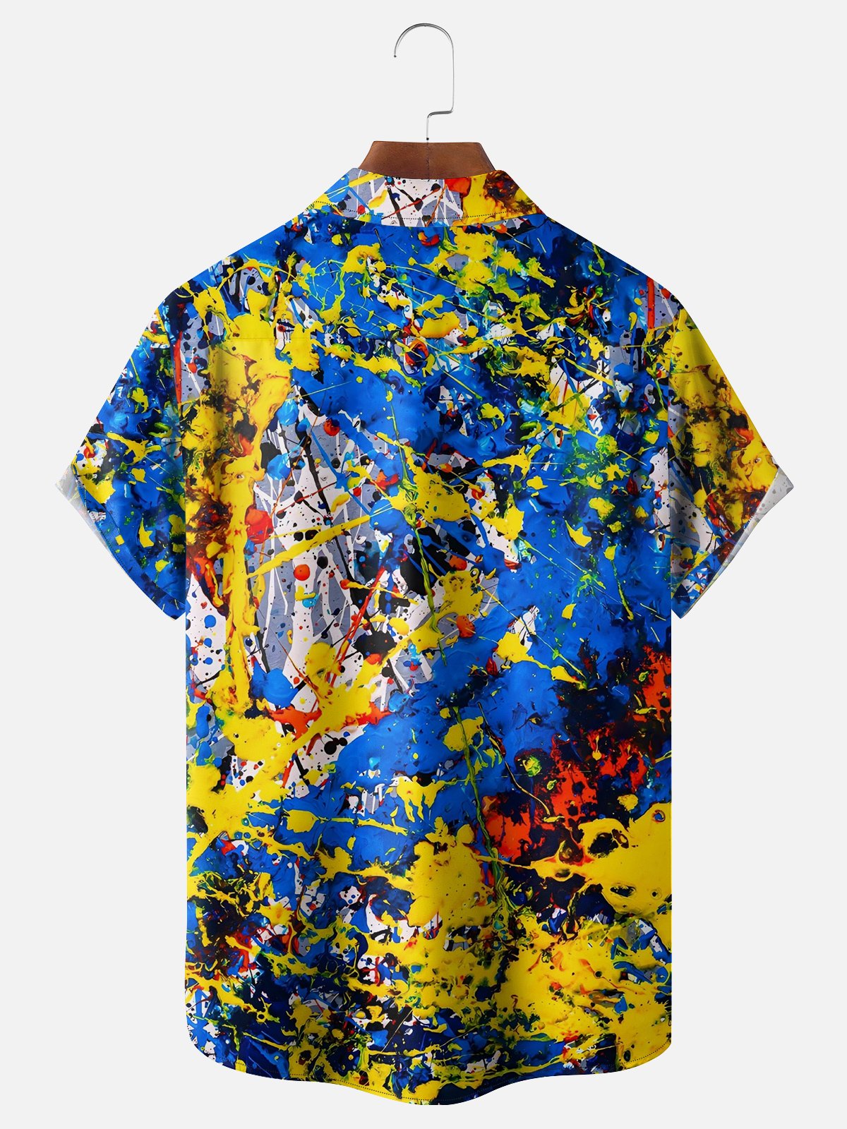 Moisture-wicking Abstract Art Chest Pocket Casual Shirt