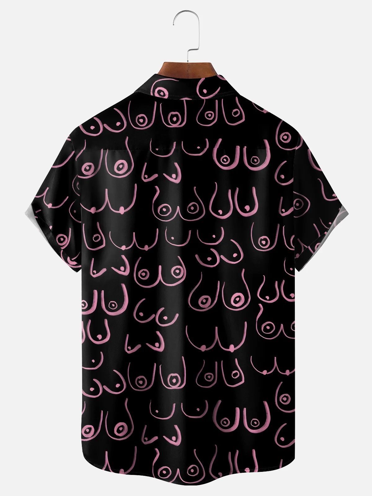 Moisture-wicking Fun Line Art Chest Pocket Bowling Shirt