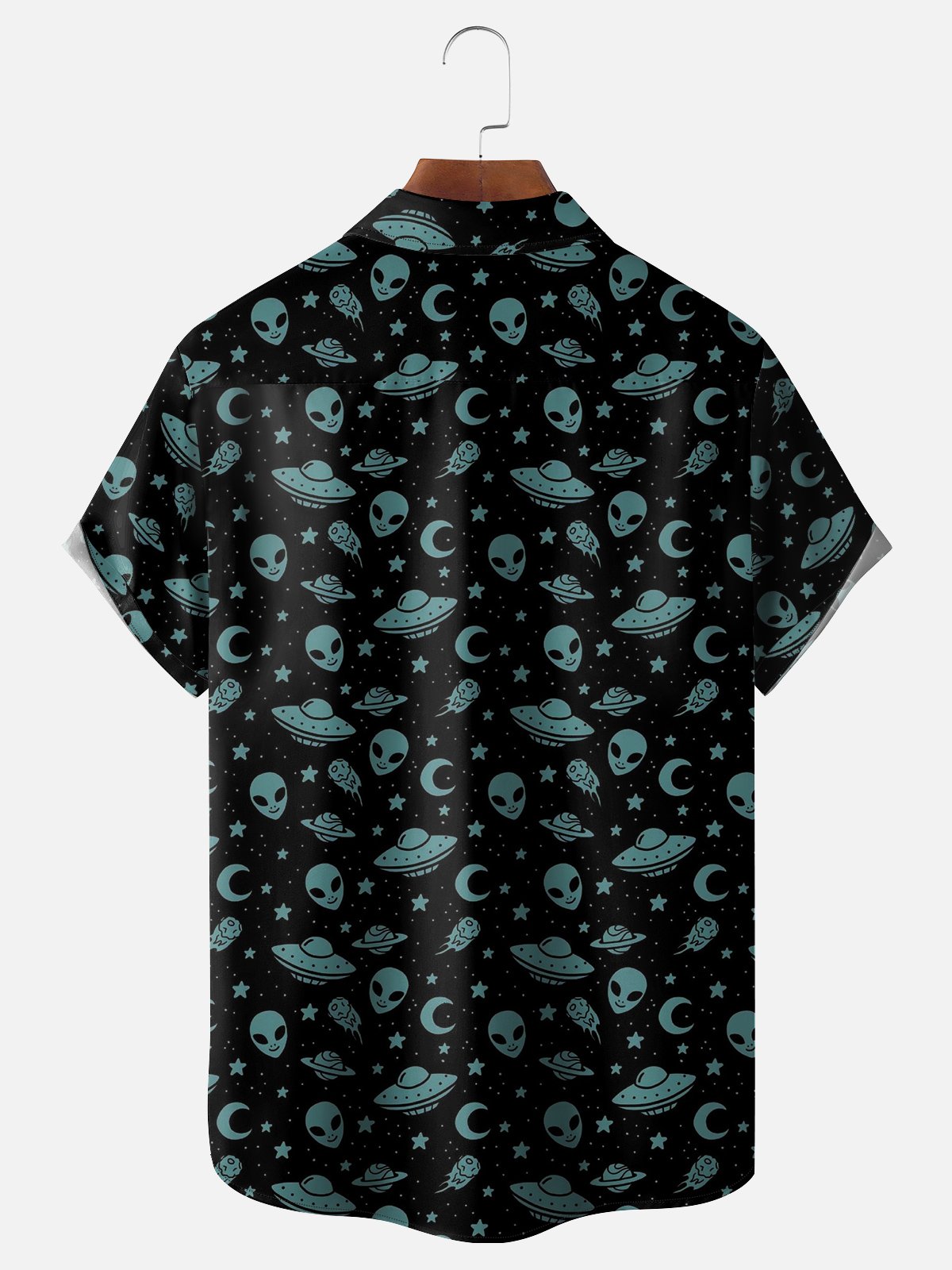 Moisture-wicking Cinco de Mayo Alien UFO Chest Pocket Hawaii Shirt