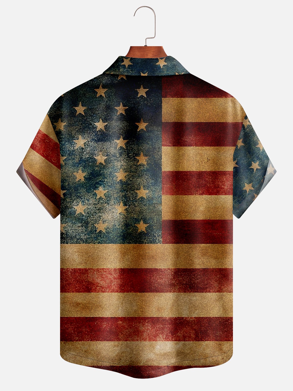 Moisture-wicking American Flag Hawaiian Shirt