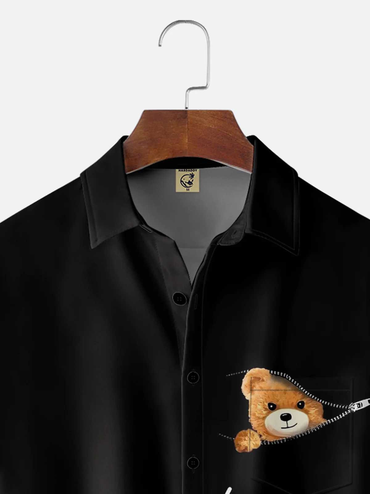 Breathable Lovely Bear Chest Pocket Resort Shirt