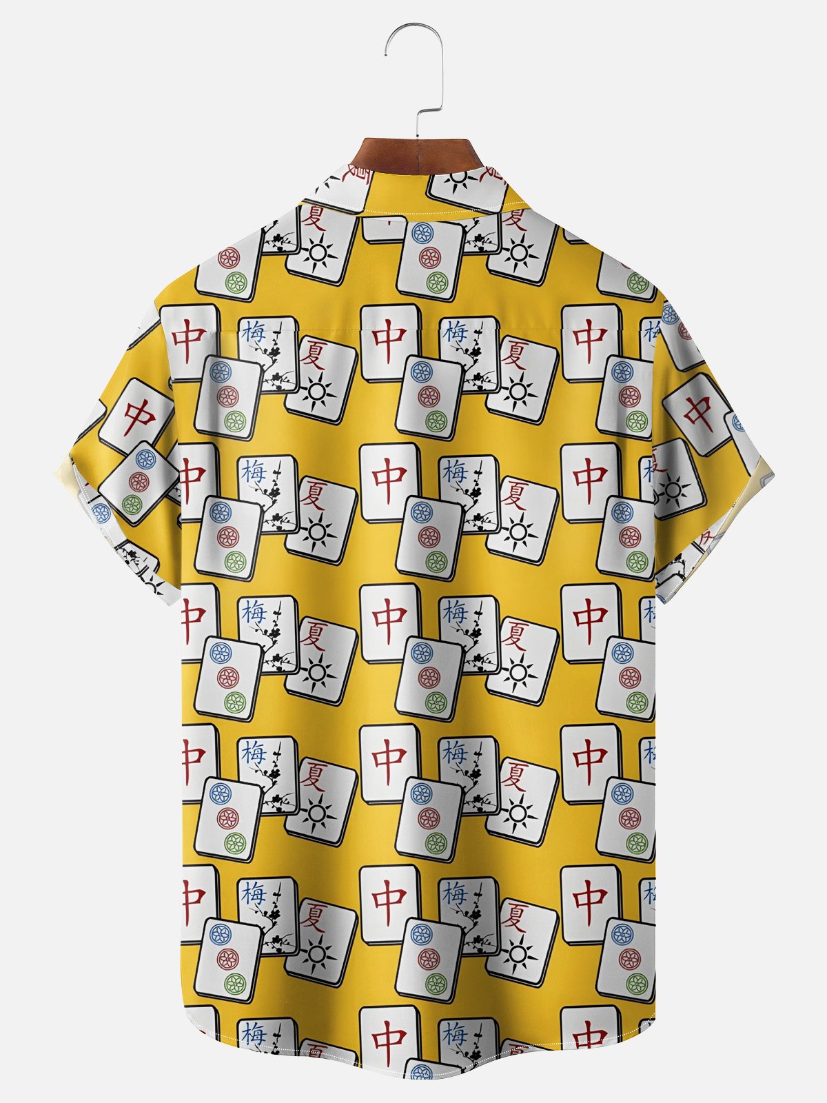 Moisture-wicking Mahjong Chest Pocket Hawaiian Shirt