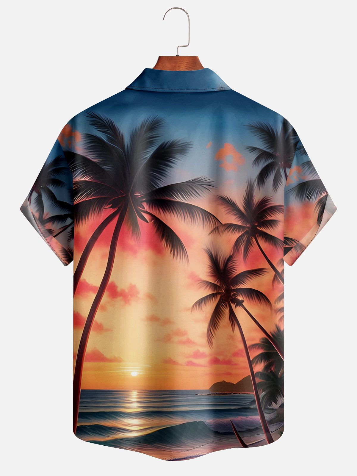 Moisture-wicking Sunset Coconut Tree Hawaiian Shirt