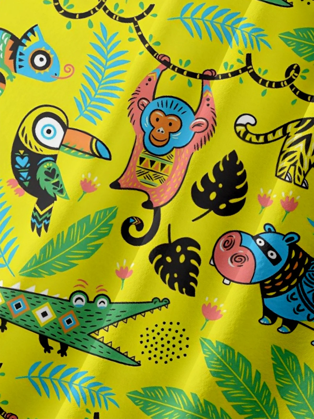 Moisture-wicking Animal Story Parrot Print Shirt