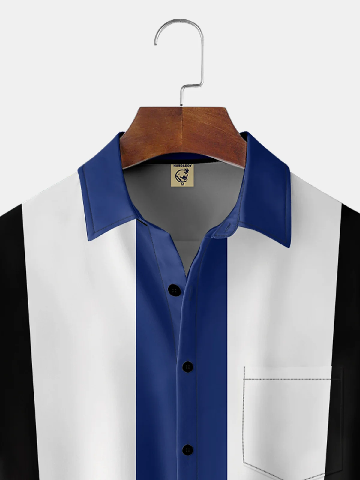 Moisture-wicking Contrasting Chest Pocket Bowling Shirt