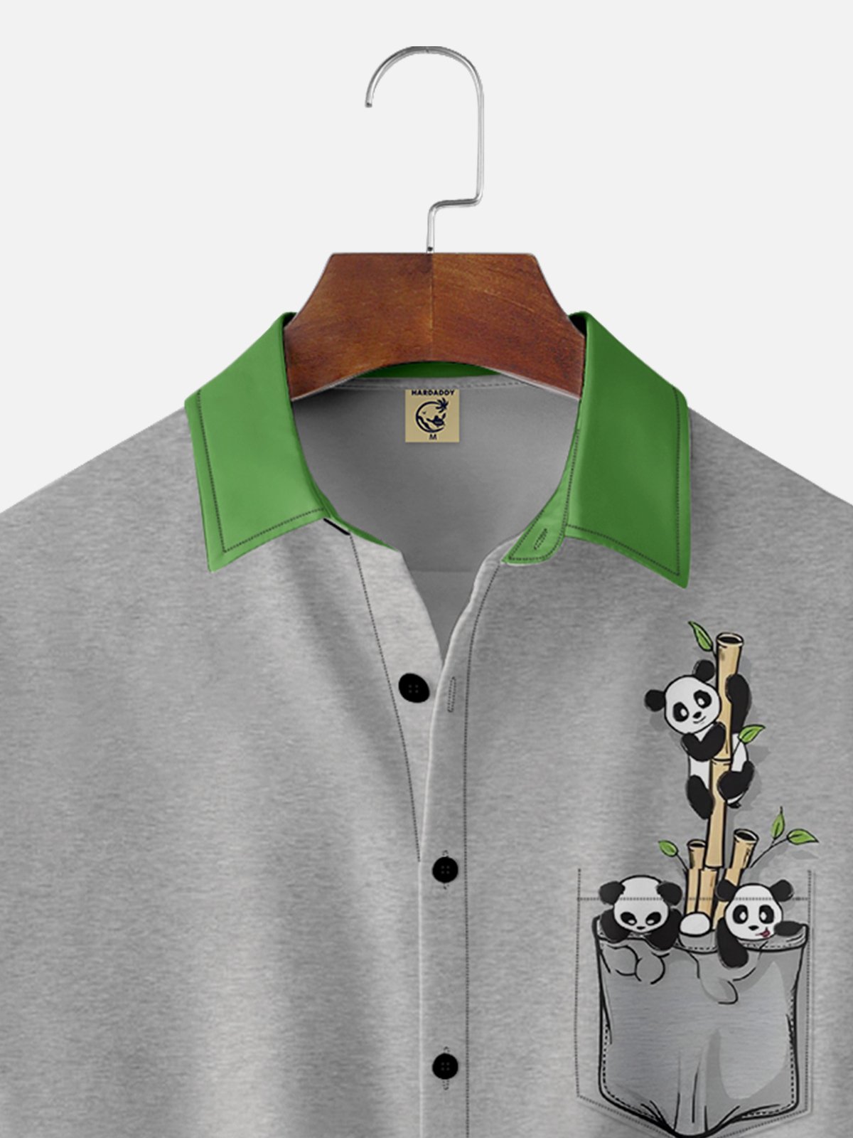 Breathable Panda Chest Pocket Casual Shirt