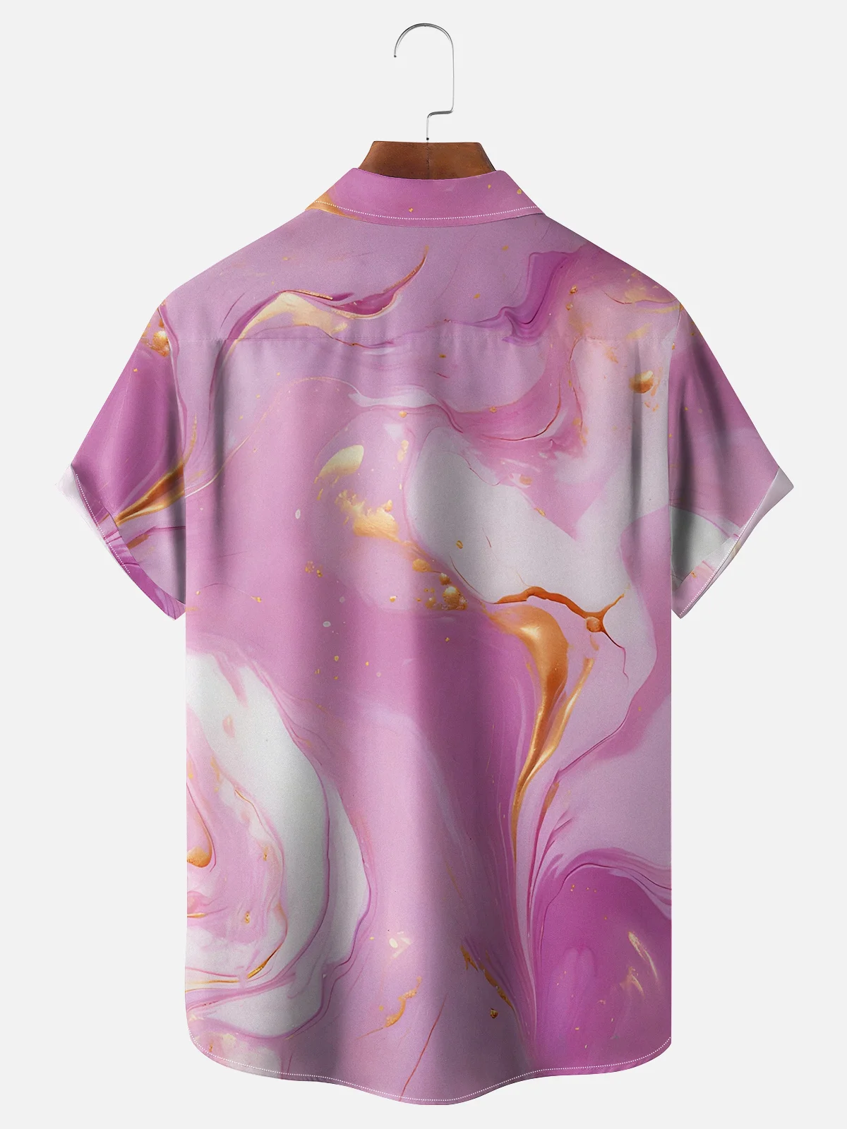 Moisture-wicking Gradient Abstract Geometric Chest Pocket Hawaii Shirt