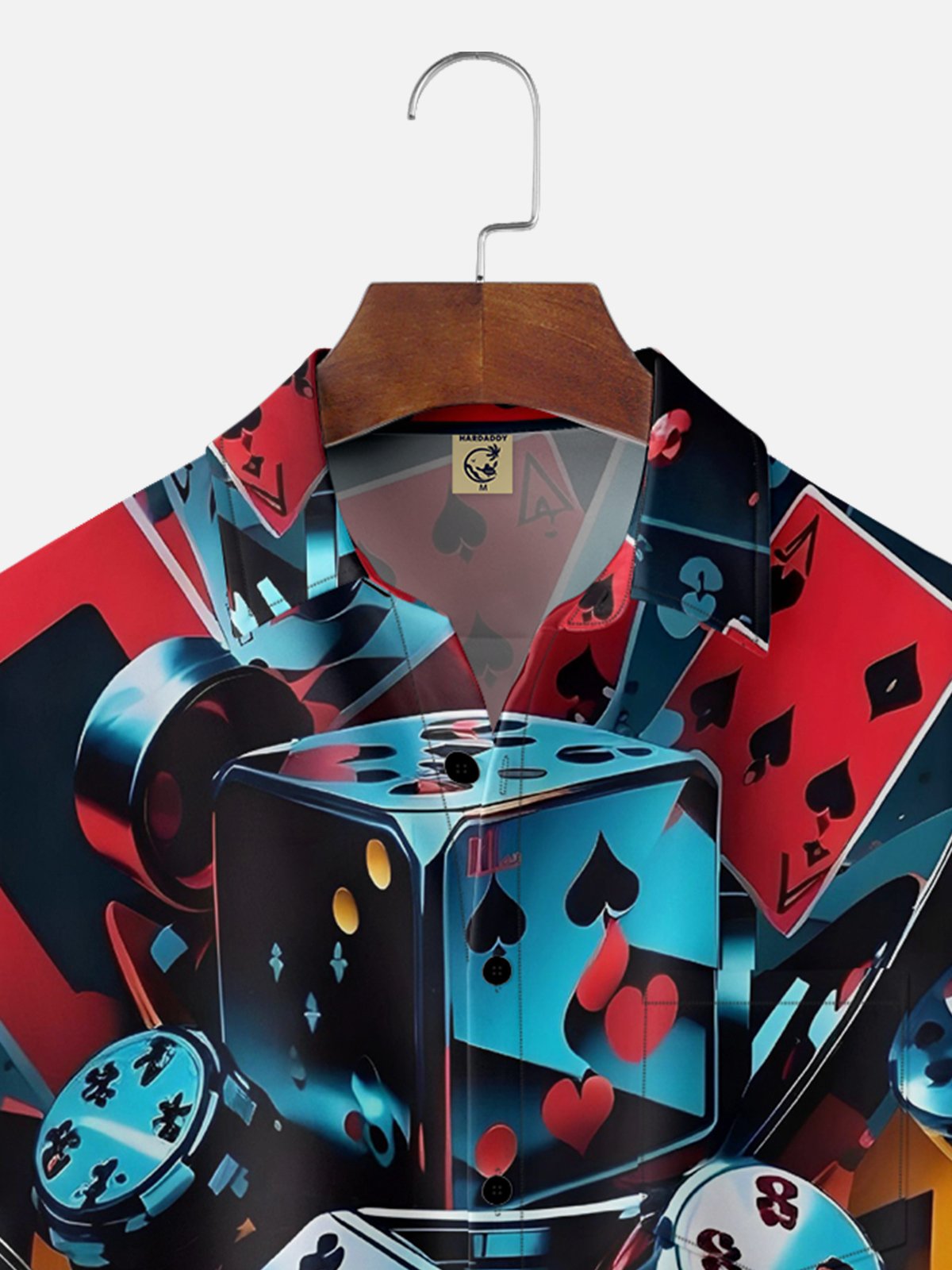 Hardaddy Moisture-wicking Dice Poker Chest Pocket Hawaiian Shirt