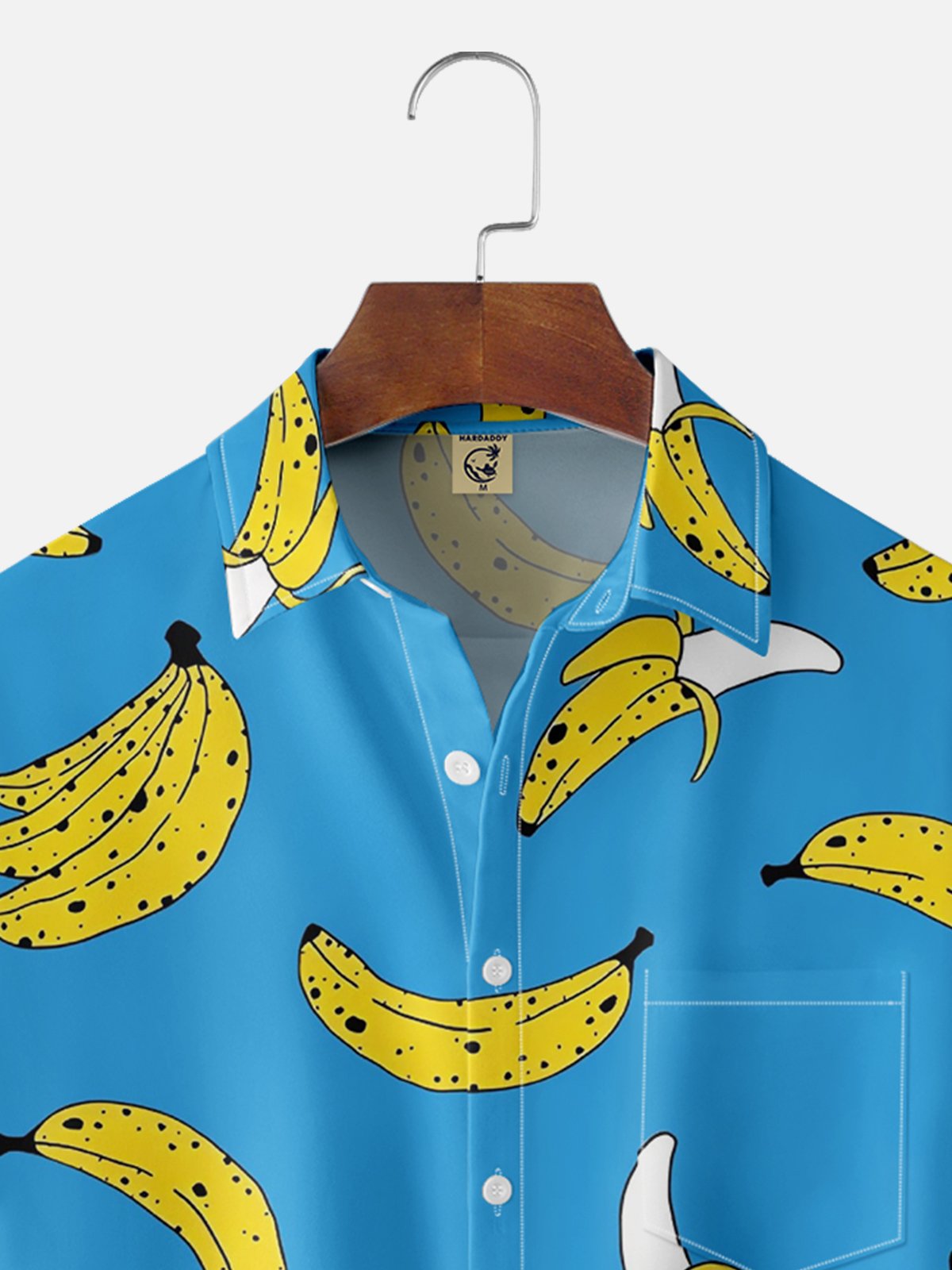 Hardaddy Moisture-wicking Fruit Banana Chest Pocket Hawaiian Shirt