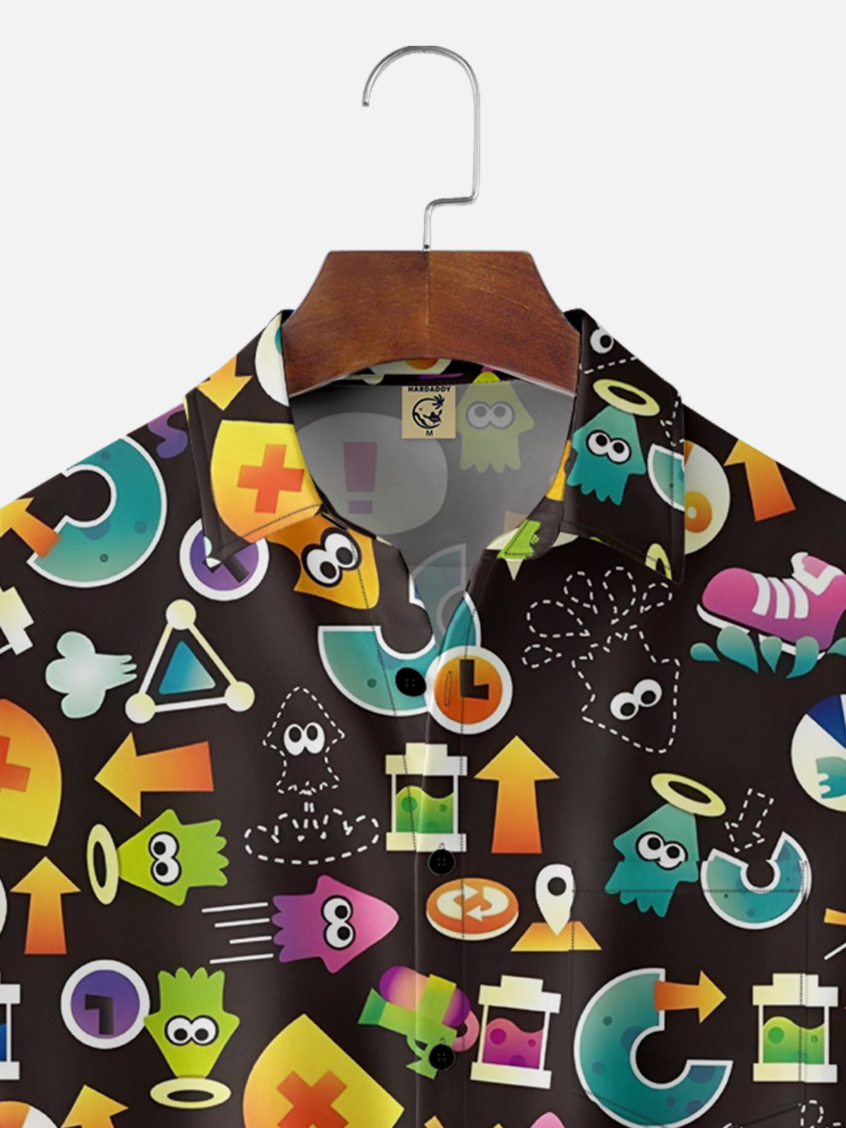 Moisture-wicking Abstract Cartoon Chest Pocket Hawaiian Shirt